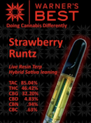 Strawberry Runtz - High CBG - Full Spectrum Distillate - 510 Vape Cart - 1g