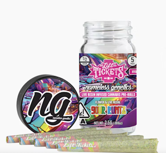Lift Tickets - Lift Ticket 2.5G Sour Runtz (Nameless Collab) Infused Preroll 5pk
