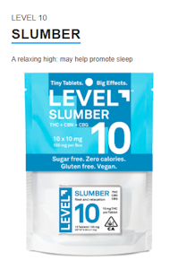 LEVEL - LEVEL - Capsules - Slumber - 10 - THC:CBN:CBG - 10PK - 100MG