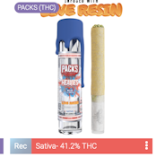 Packswoods - "HEAVIES" - Blue Slurpie - 2.5g - live resin infused glass tip blunt