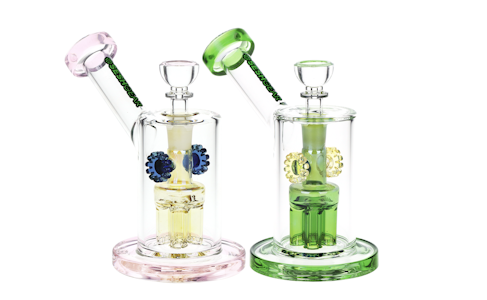 SeshGear - SeshGear Steampunk Gears Fumed Perc Glass Water Pipe