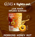 LIGHTS OUT: Morning Honey Nut Live Rosin Gummies 10-Piece/100mg (S)
