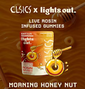 LIGHTS OUT: Morning Honey Nut Live Rosin Gummies 10-Piece/100mg (S)