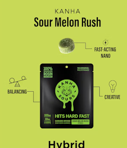 KANHA - KANHA 100mg Sour Melon Rush Rosin Nano Gummies 10pk