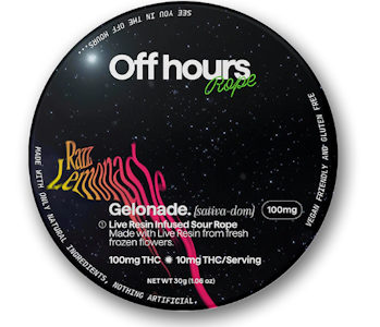 OFF HOURS - Off Hours | Edible | Live Resin Rope - Razz Lemonade | 100mg