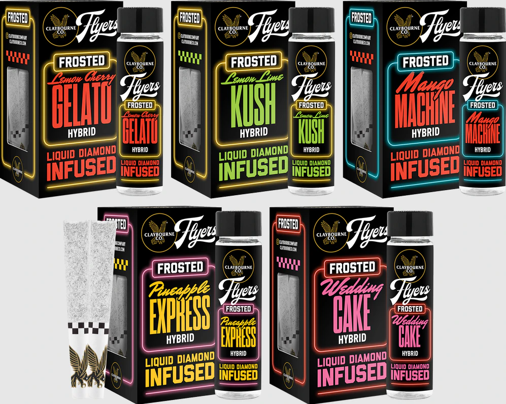 Claybourne Co. - 5-Pack 0.5g Durban Poison - Claybourne Frosted Flyers Pre-Rolls Main Image