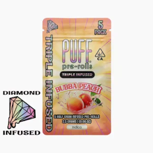 PUFF - Bubba Peach - 5pk Diamond Infused Pre-rolls (Puff)