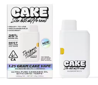 CAKE SHE HITS DIFFERENT - Rainbow Belts | 1.25g | AIO Designer Distillate | Cake