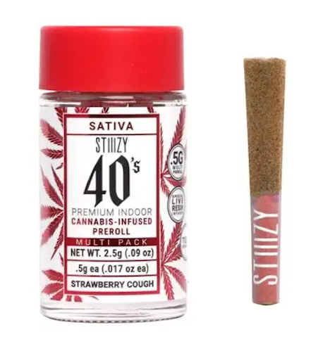 STIIIZY - Strawberry Cough - Sativa- 2.5g 5pk (Infused Pre-Roll) | STIIIZY        -kk3 back