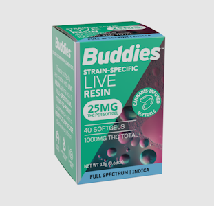 Buddies - Indica Live Resin Soft Gels - 40ct (I) - 1000mg - Buddies
