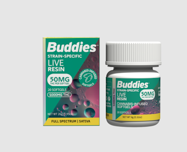 Buddies - Sativa Live Resin Soft Gels - 20ct (S) - 1000mg - Buddies