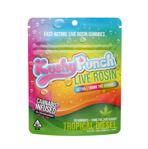 Kushy Punch - Kushy Punch Tropical Diesel Live Rosin GUMMIES 100MG