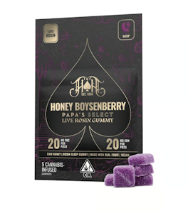 HEAVY HITTERS - [HEAVY HITTERS] LIVE ROSIN CBN GUMMIES - 100MG - HONEY BOYSENBERRY 1:1
