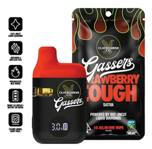 CLAYBOURNE CO. - [Claybourne] Liquid Diamonds AIO - 1g - Strawberry Cough (S)
