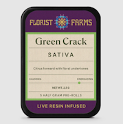 Florist Farms | Green Crack | Resin Infused Preroll 5pk | 2.5g