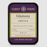 Florist Farms | Gluttony | Live Resin Infused Preroll 5pk | 2.5g