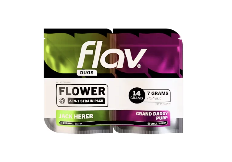 Flav - Jack Herer (S) & Granddaddy Purp (I) - 14g Duo Flower Main Image