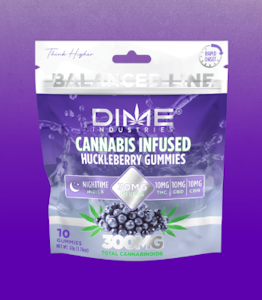 DIME INDUSTRIES - Huckleberry | 100mg | 10pc THC/CBD/CBN Gummies | Dime