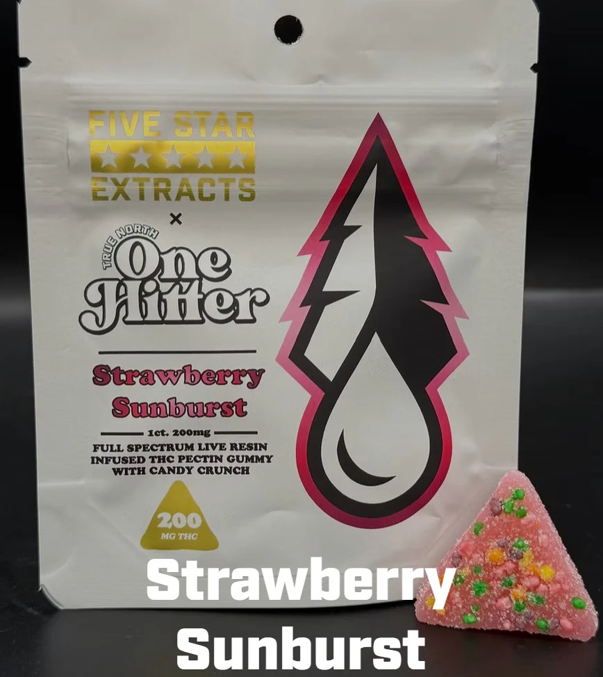 True North -  True North Five Star Extracts One Hitter -Gummies-Strawberry Sunburst Hybrid-200mg THC Main Image