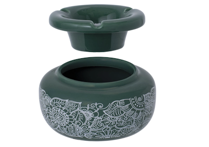 Fujima - Fujima Moroccan Ceramic Ashtray | Green Floral