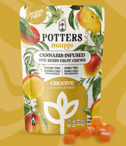 Potters - Mango - 100mg 1:1 Live Resin Gummies (Potters)