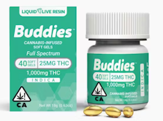 BUDDIES | INDICA LIVE RESIN SOFTGELS - 40PK | CAPSULE | 1000MG