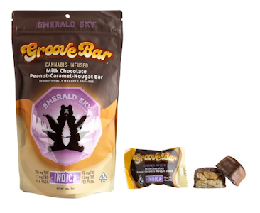 Emerald Sky - Milk Chocolate Live Rosin Peanut Caramel Nougat Bites Indica 100mg 10 Pack - Emerald Sky