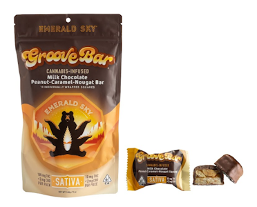 Emerald Sky - Milk Chocolate Peanut Caramel Nougat Bites Sativa 100mg 10 Pack - Emerald Sky