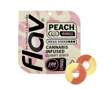 FLAV - Mega Dosed Peach Rings - 100mg Gummies