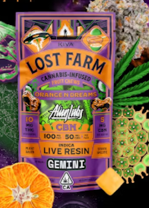 Lost Farms - Lost Farm Chews - Orange N Dreams Gemini - Live Resin - 100mg