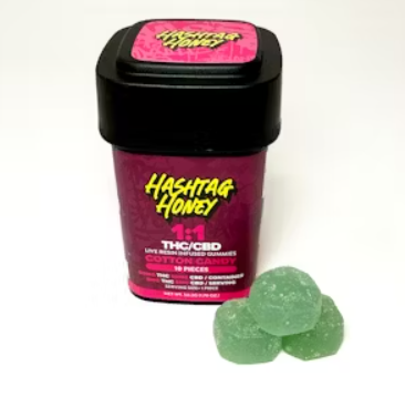 Hashtag Honey | Edible | Live Resin | Cotton Candy 1:1 CBD | 10-pack | 5mg