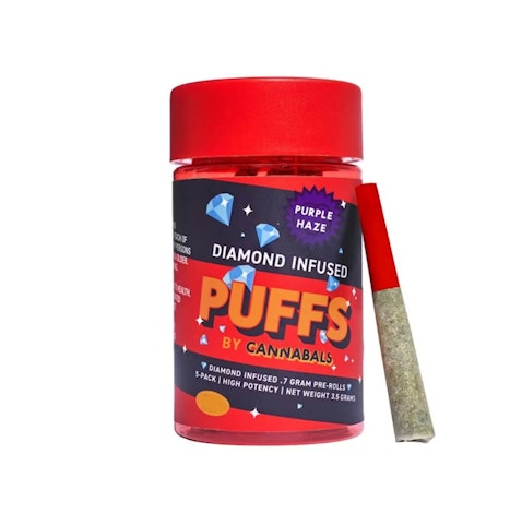 Cannabals - Purple Haze -Sativa- 39% THC | 3.5g (Diamond Infused Pre-Rolls) 7pk | PUFFS by Cannabals      -c1