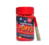 Strawberry Kush -Hybrid- 35% THC | 3.5g (Diamond Infused Pre-Rolls) 7pk | PUFFS by Cannabals      -a1 front