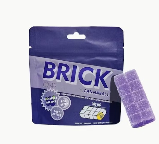 Cannabals - Blueberry Dreams- Indica 1:1 100mg THC Gummies |1pk (BRICK) |Cannabals-c6 front