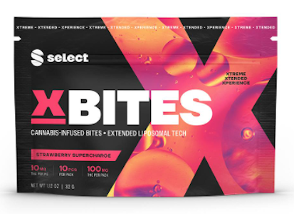 SELECT - Edibles | Select | X Bites | Strawberry Supercharge | 100mg/10 Pack