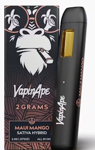 VAPIN APE - VapinApe- All in One- Maui Mango - Sativa- Distillate- Rechargeable-2g- 81.21%THC