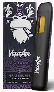 VAPIN APE -  VapinApe- All in One- Grape Runtz- Indica- Distillate- Rechargeable-2g- 82.24%THC