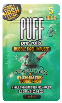 PUFF - Puff - Gush Mintz x Ice Cream Cake - Bubble Hash - 5pck Preroll - 2.5G Main Image