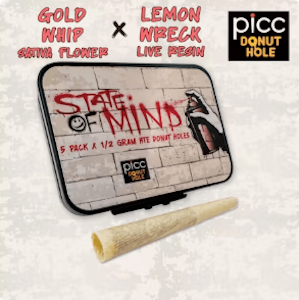 PICC - Picc | State Of Mind | Live Resin Infused Pre-Roll - Gold Whip X Lemon Wreck 5pk | 2.5g