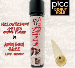 Picc | State Of Mind | Live Resin Infused Pre-Roll - Melon Berry Gelato X Amnesia Haze | 1g