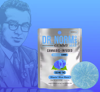 DR. NORM'S - [Dr. Norm's] Distillate Single Gummie -100mg - Blazin Blue Razz (I)