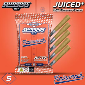 Sluggers - Trainwreck Juiced 5 Pack Mini Blunts - Hash/Diamonds/Kief - 3.5G