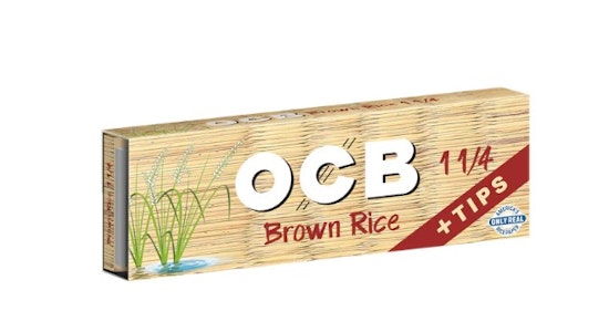 OCB - Brown Rice 1 1/4" Rolling Papers + Tips