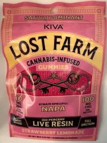 Lost Farm | Edible | Live Resin Gummies - Strawberry Lemonade x Napa Resin | 100mg,10