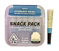 Boutiq Snack Pack - Starburst Diesel x Grape Popperz 53% - Live Diamond Infused Pre Rolls (5pk)