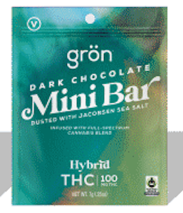Grön Edibles - DARK CHOCOLATE HYBRID MINI BAR - GRON - 100mg
