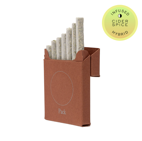 Hudson Cannabis - Cider Spice -Hybrid- 28% THC | 3.5g 7pk (Hash Infused Pre-Rolls) | Hudson Cannabis      -m12 front