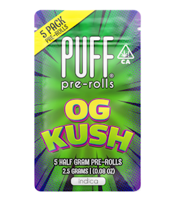 PUFF - PUFF Pack 5 ct. Pre Roll - 2.5g Indica OG Kush