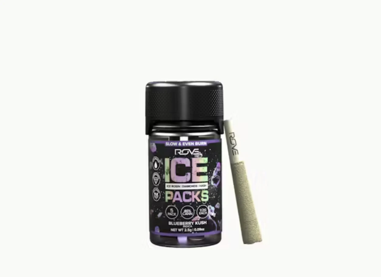 ROVE - Rove | Blueberry Kush | Ice Packs Rosin, Diamond, Hash Infused | 5pk Main Image