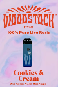 Woodstock - Cookies & Cream Live Resin 1g AIO
